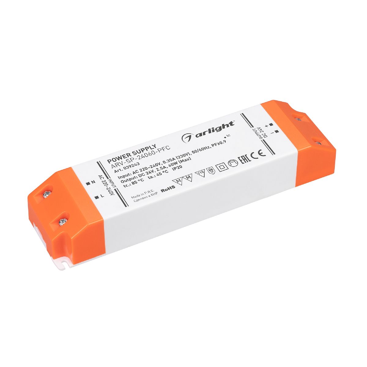 Блок питания Arlight ARV-SP-24060-PFC (24V, 2.5A, 60W) 039243 в Санкт-Петербурге