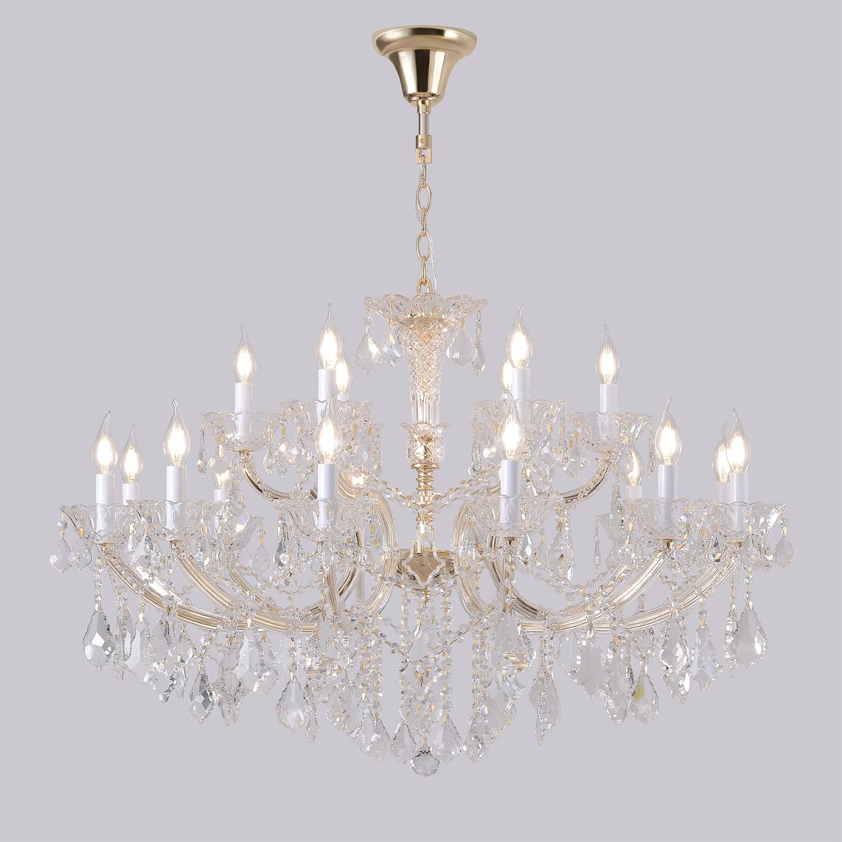 Подвесная люстра Crystal Lux CRISTELLE SP12+6 GOLD в Санкт-Петербурге