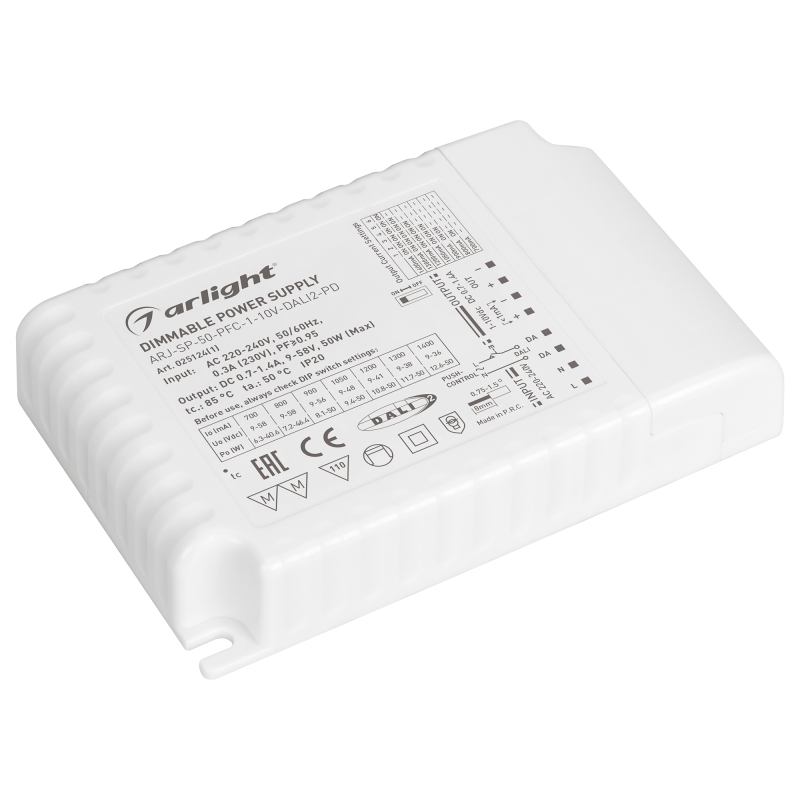 Блок питания Arlight ARJ-SP-50-PFC-1-10V-DALI2-PD (50W, 700-1400mA) 025124(1) в Санкт-Петербурге