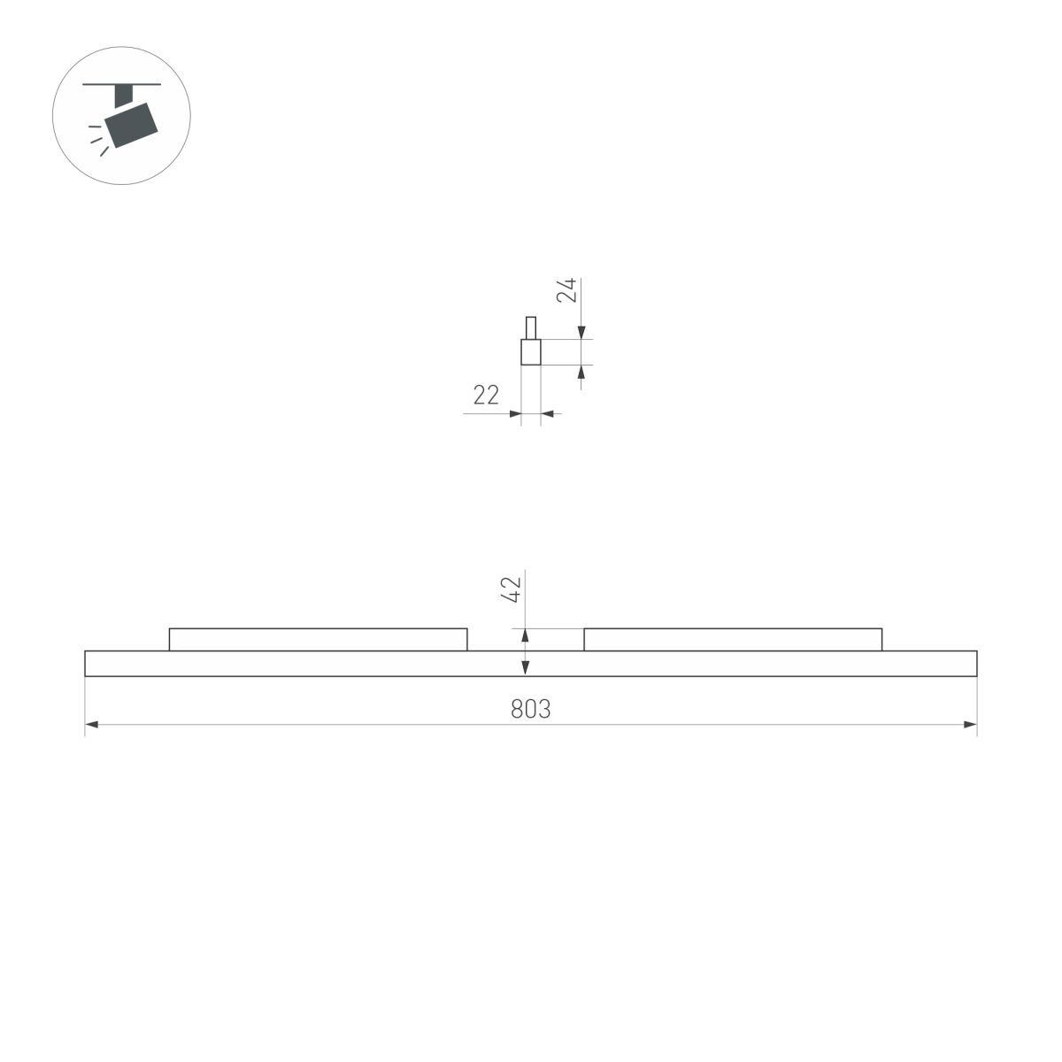 Трековый магнитный светильник Arlight MAG-ORIENT-FLAT-L800-27W Warm3000 (BK, 100 deg, 48V) (IP20 Металл) 060470 в Санкт-Петербурге