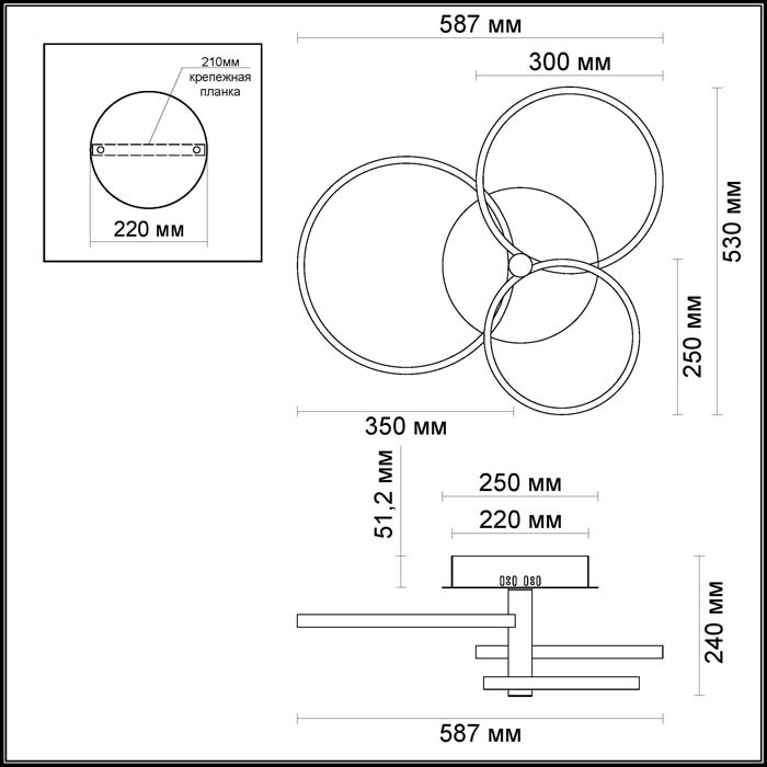 Потолочный светодиодный светильник Odeon Light Ringgi 3970/58L в Санкт-Петербурге