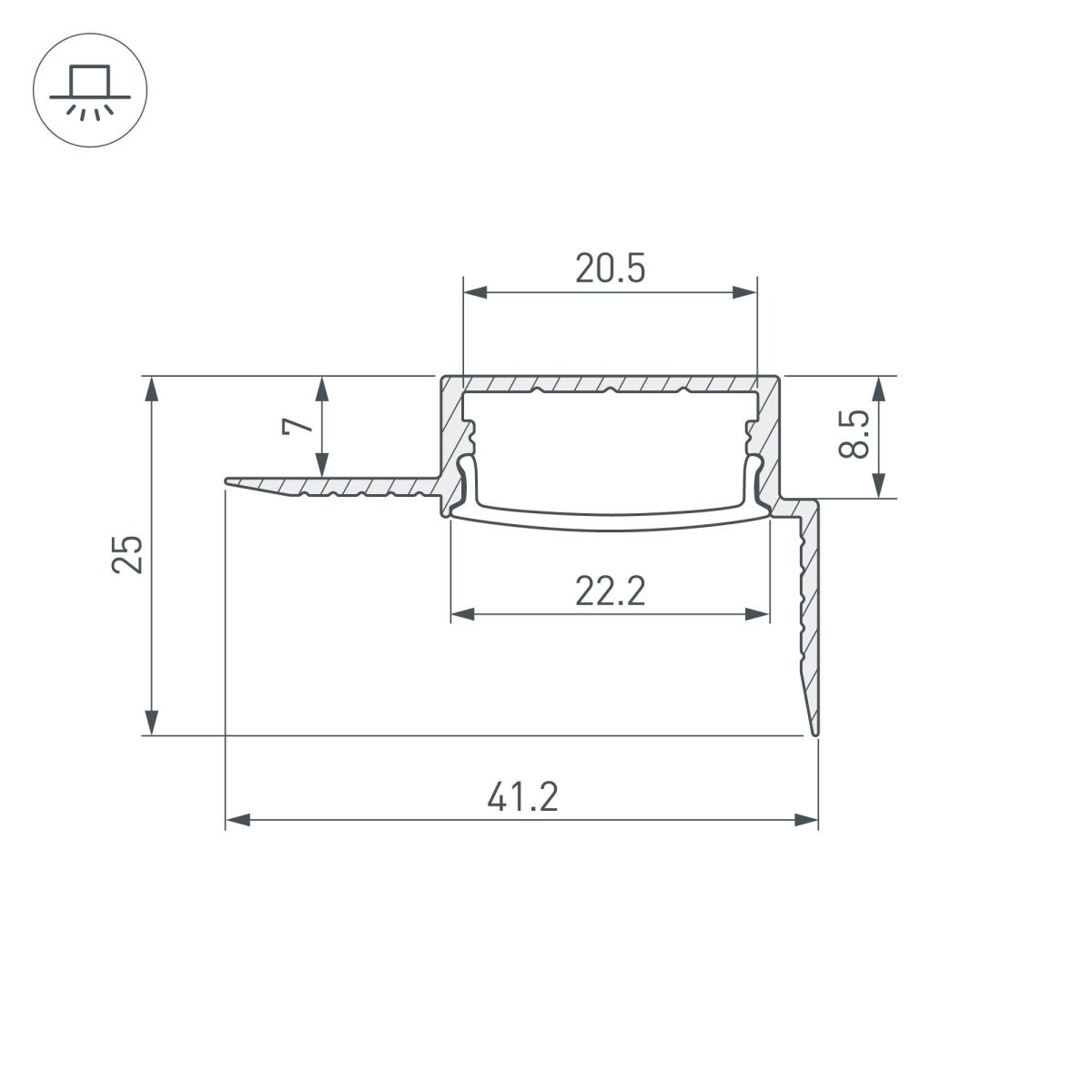 Профиль Arlight FANTOM-W20-H10-EDGE-2000 ANOD 054183 в Санкт-Петербурге