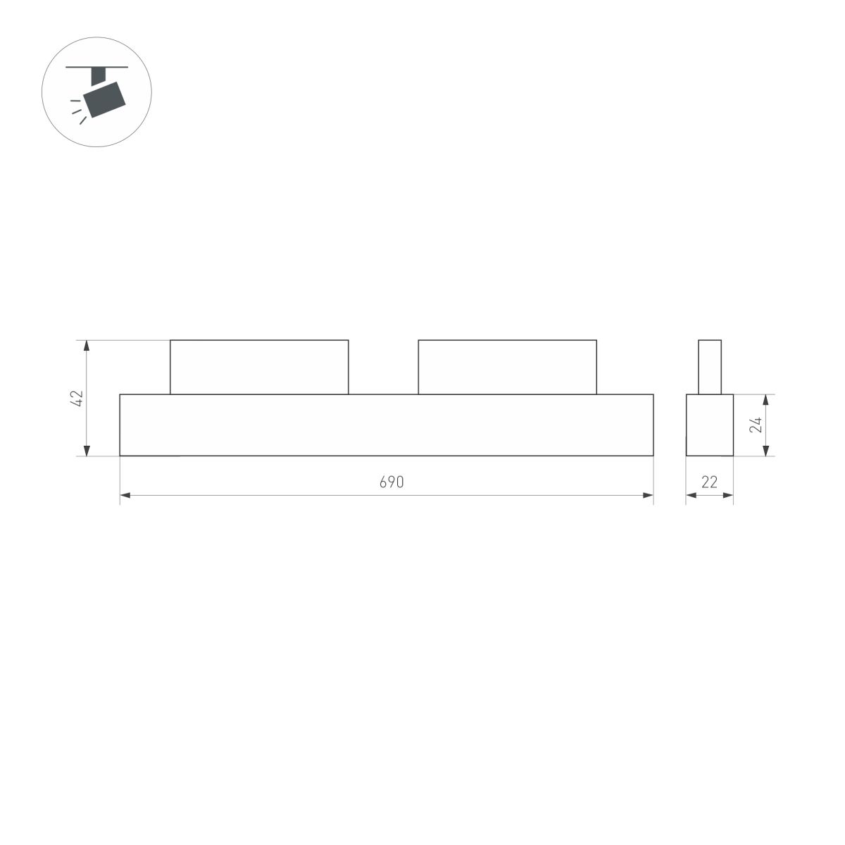 Трековый магнитный светильник Arlight MAG-ORIENT-FLAT-L690-24W Day4000 (WH, 100 deg, 48V, DALI) (IP20 Металл) 037913(1) в Санкт-Петербурге