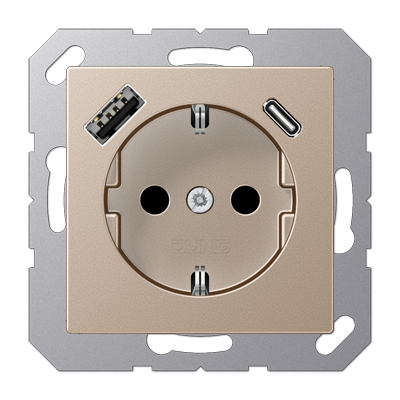Розетка 2K+З USB Typ AC Jung A1520-15CACH в Санкт-Петербурге