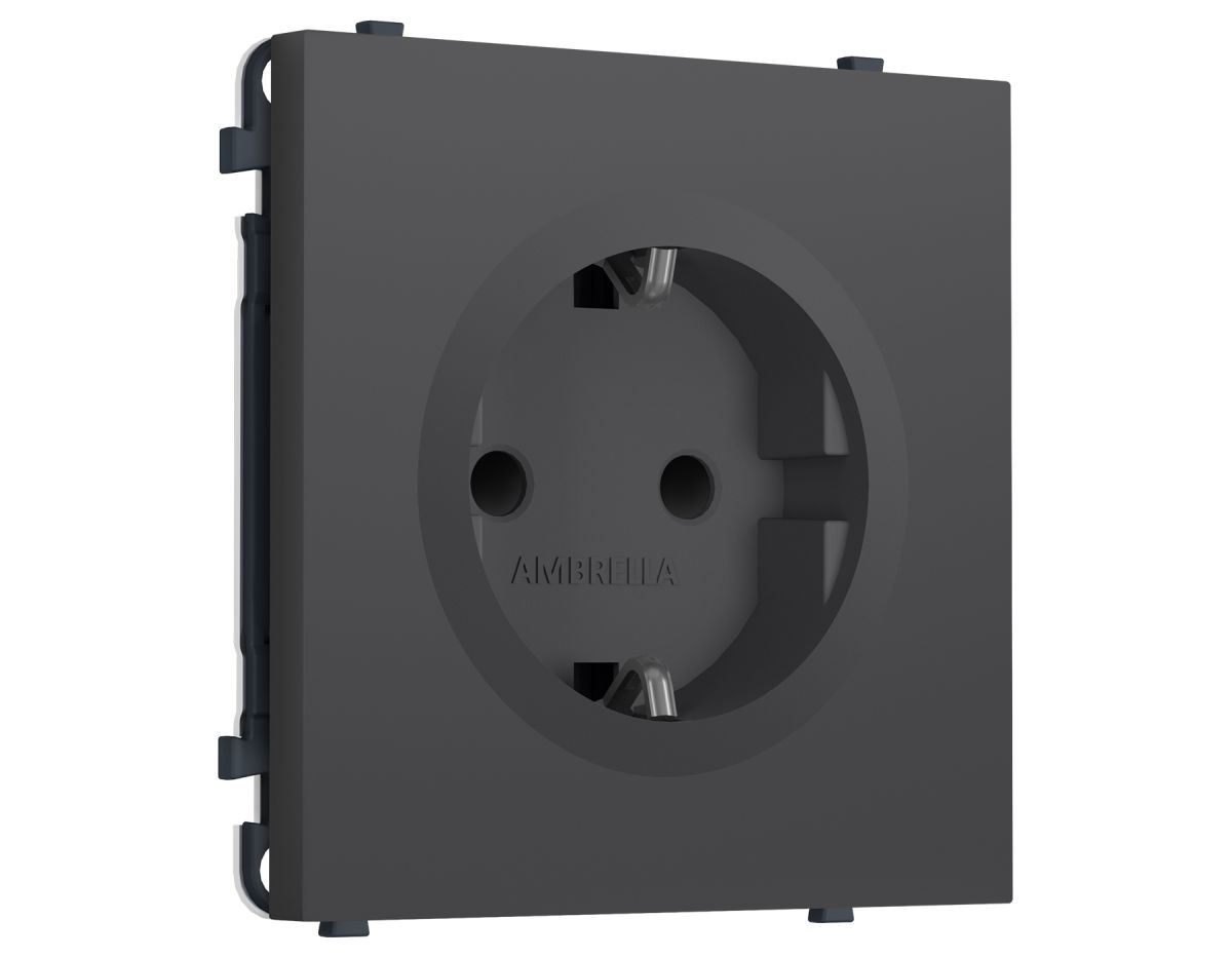 Комплект механизма электрической розетки SIGMA Графит Мягкое касание 50Hz 2P+E с/з с/ш 16A-250V QUANT PRO Ambrella Volt MS907010 (SP9070, PR141) в #REGION_NAME_DECLINE_PP#