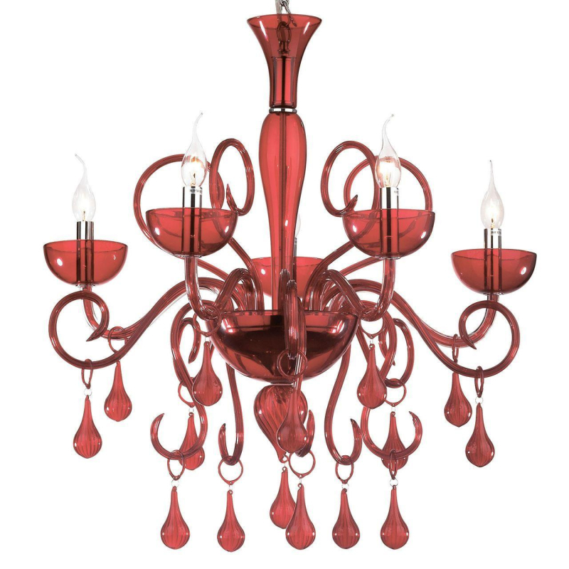 Подвесная люстра Ideal Lux Lilly SP5 Rosso 073453 в Санкт-Петербурге