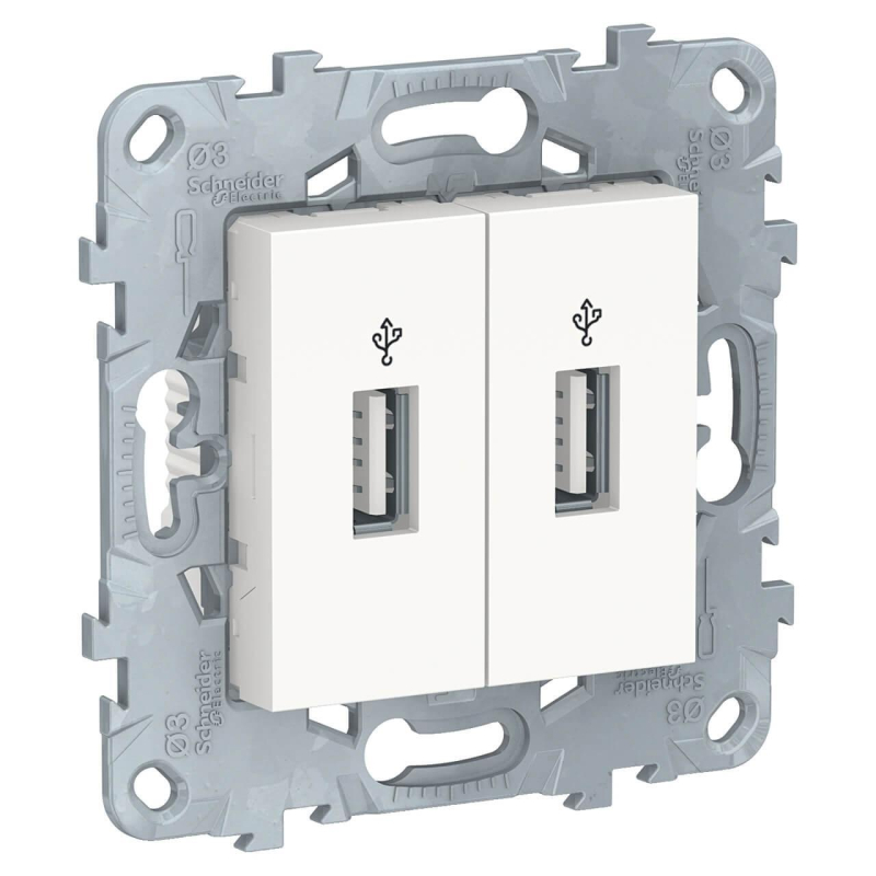 Розетка компьютерная USBx2 Schneider Electric Unica New NU542718 в Санкт-Петербурге