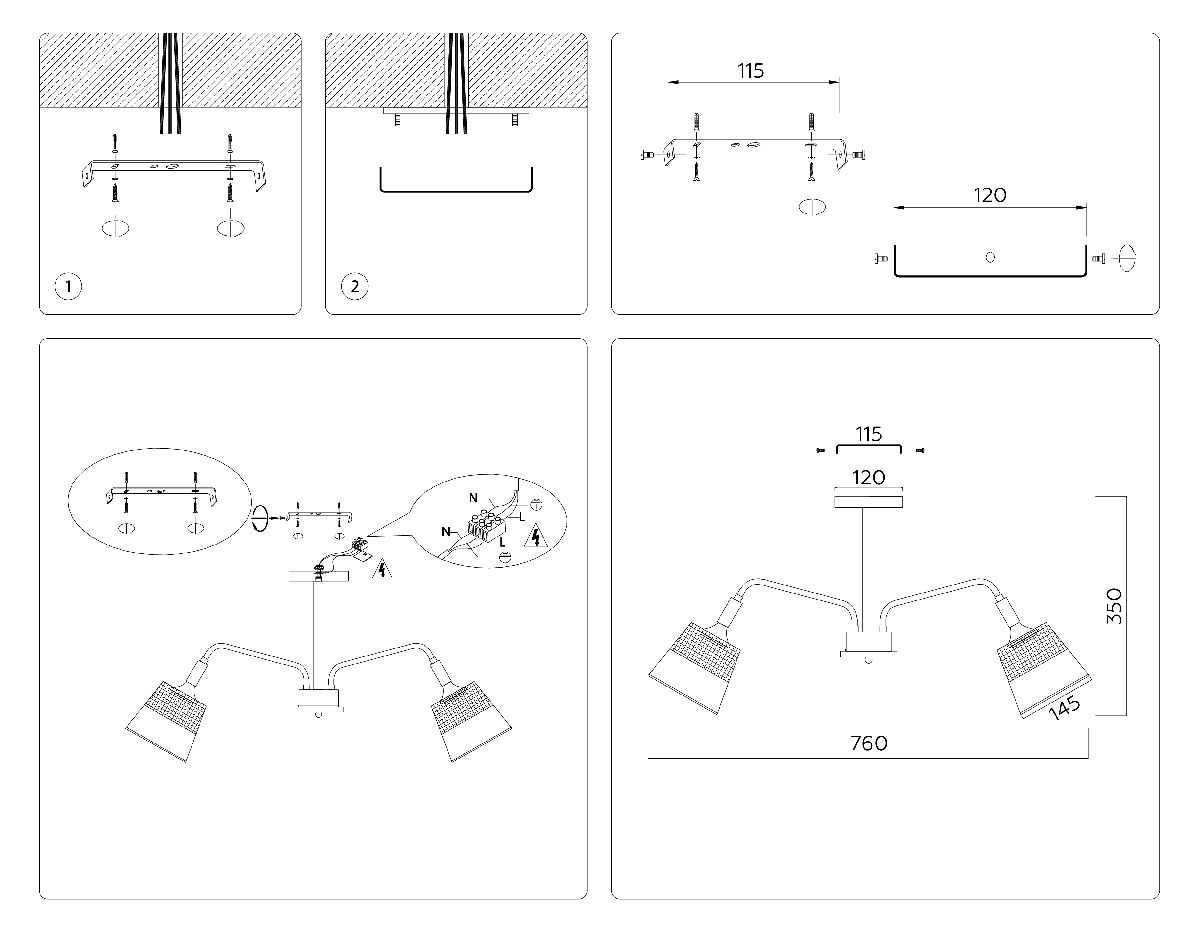 Люстра на штанге Ambrella Light Modern Losk TR4737 в Санкт-Петербурге