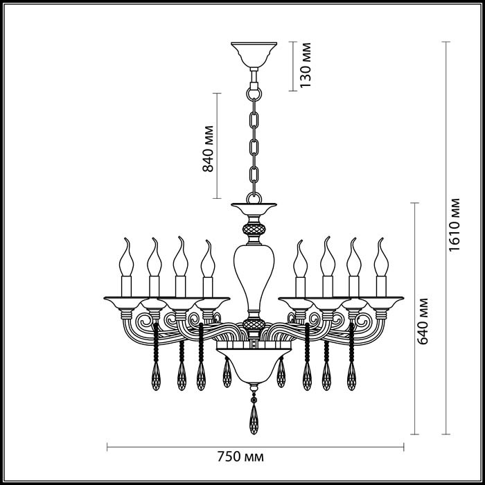 Подвесная люстра Odeon Light Amarone 3928/8 в Санкт-Петербурге