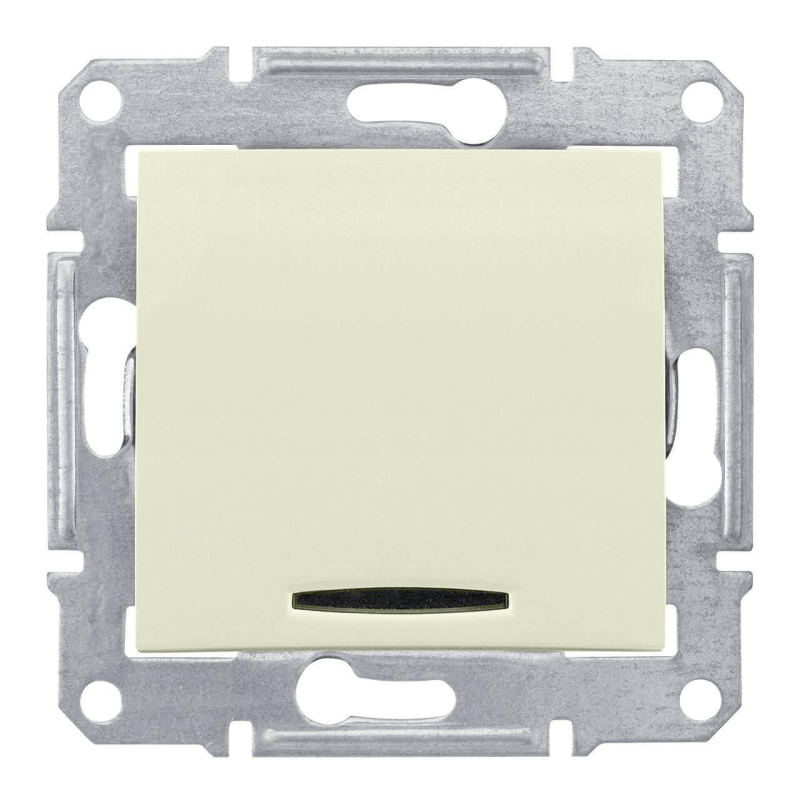 Выключатель кнопочный с синей подсветкой Schneider Electric Sedna 10A 250V SDN1600147 в Санкт-Петербурге