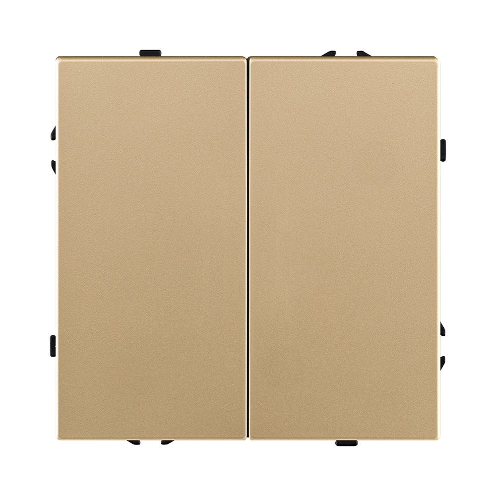 Выключатель 2-клавишный проходной 10А/250В, золотой Kollinger Eclipse EC-005GD в #REGION_NAME_DECLINE_PP#