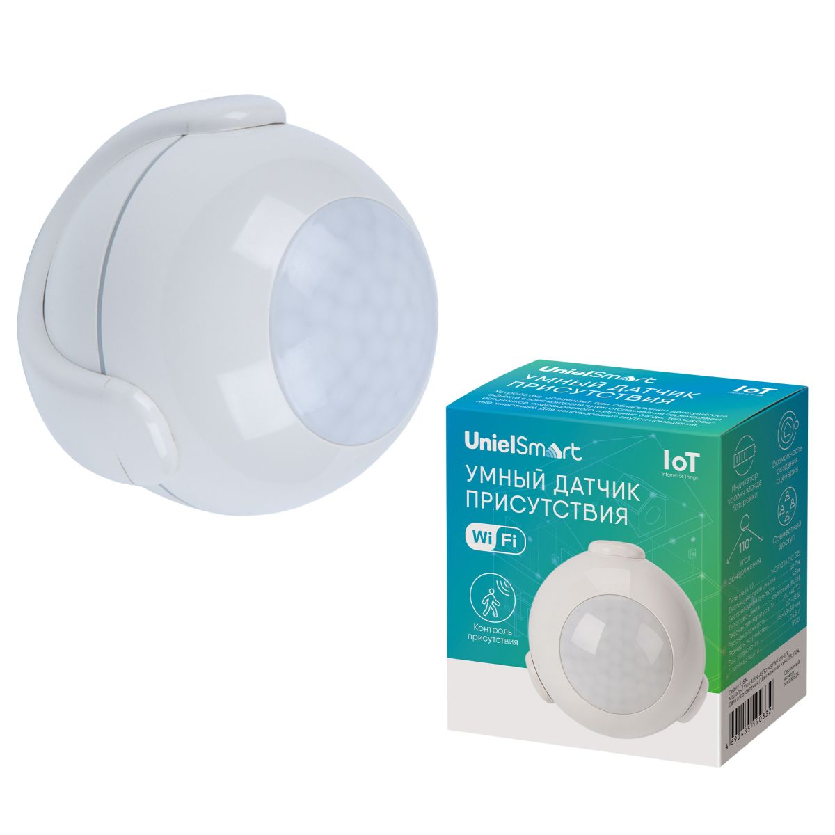 Умный датчик присутствия Wi-Fi. на батарейке Uniel UL-00011707 USN-A530 MS/WF WHITE в Санкт-Петербурге