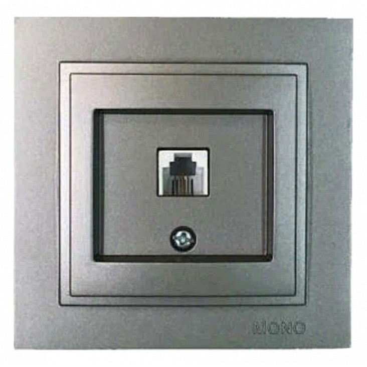 Розетка телефонная Rj45 Cat3 Mono Electric Despina антрацит 102-242405-124 в Санкт-Петербурге