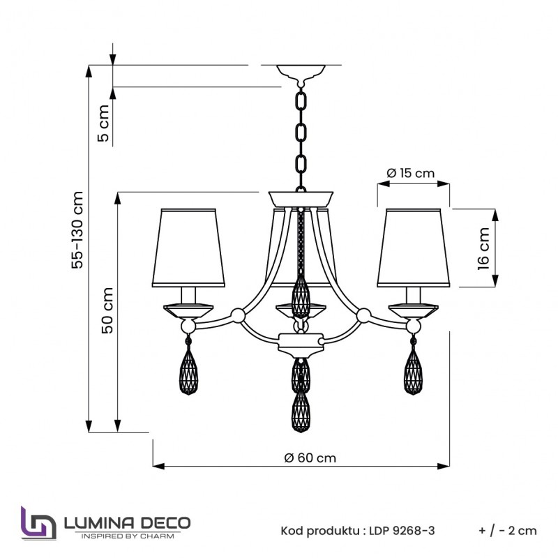 Подвесная люстра Lumina Deco Dominni LDP 9268-3 GD в Санкт-Петербурге