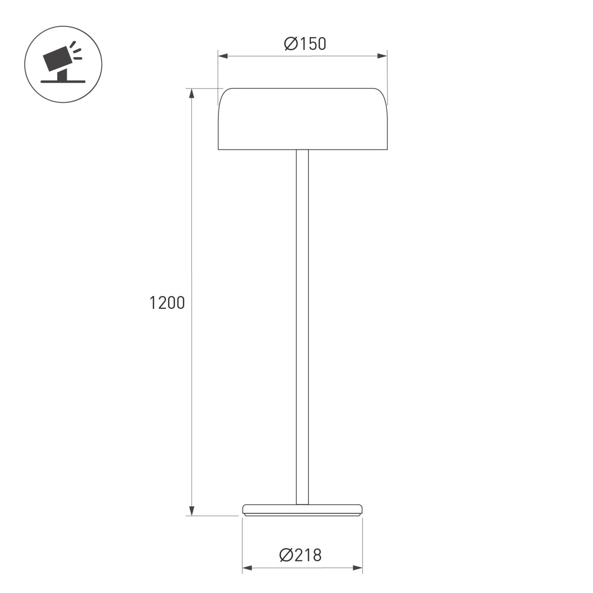 Торшер аккумуляторный Arlight SP-KWALLEN-4.7W Warm2700 (Черный, 130 deg, 5V) (IP54 Металл) 060828 в Санкт-Петербурге