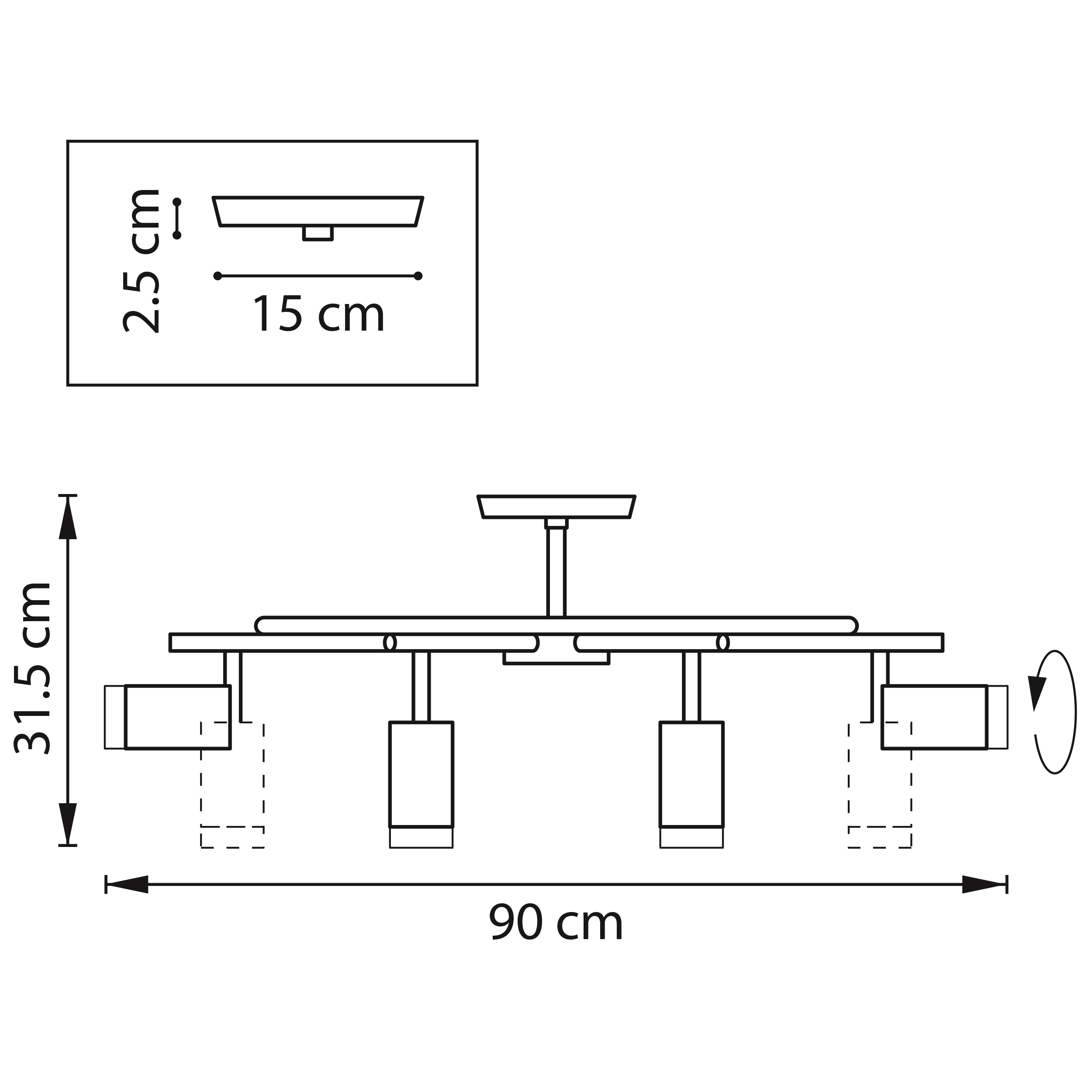 Люстра на штанге Lightstar Rullo LR7183743640 (571718+214437-4+214436-4+202430-8) в Санкт-Петербурге