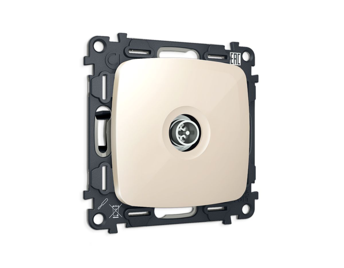 Комплект механизма TV розетки Ambrella Volt оконечной экранированной 5-1000MHz 3dB OMEGA MO313005 Бежевый глянец QUANT (OP3130, VM199) в Санкт-Петербурге