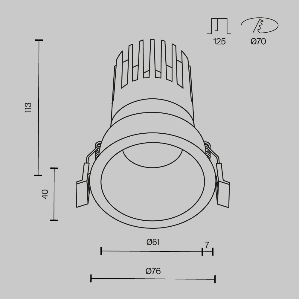 Встраиваемый светильник Maytoni Dip DL118-15W-2.7K-B в Санкт-Петербурге