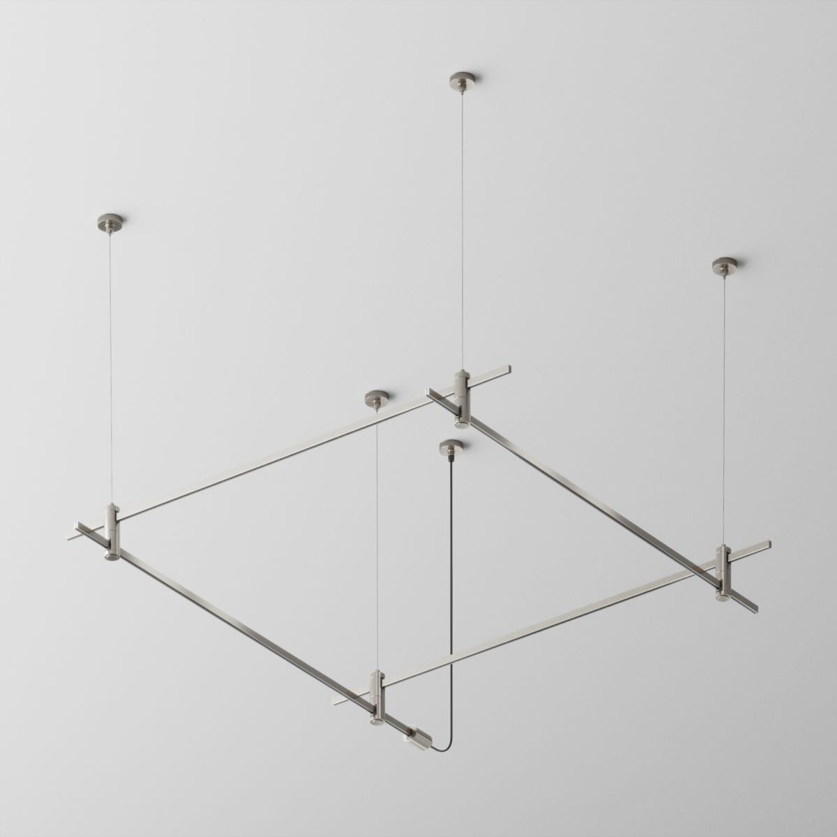 Основание квадратное двухуровневое на тросовых подвесах Hang для трековых светильников Maytoni Technical Flarity TFC-Flar-H08-PT в #REGION_NAME_DECLINE_PP#