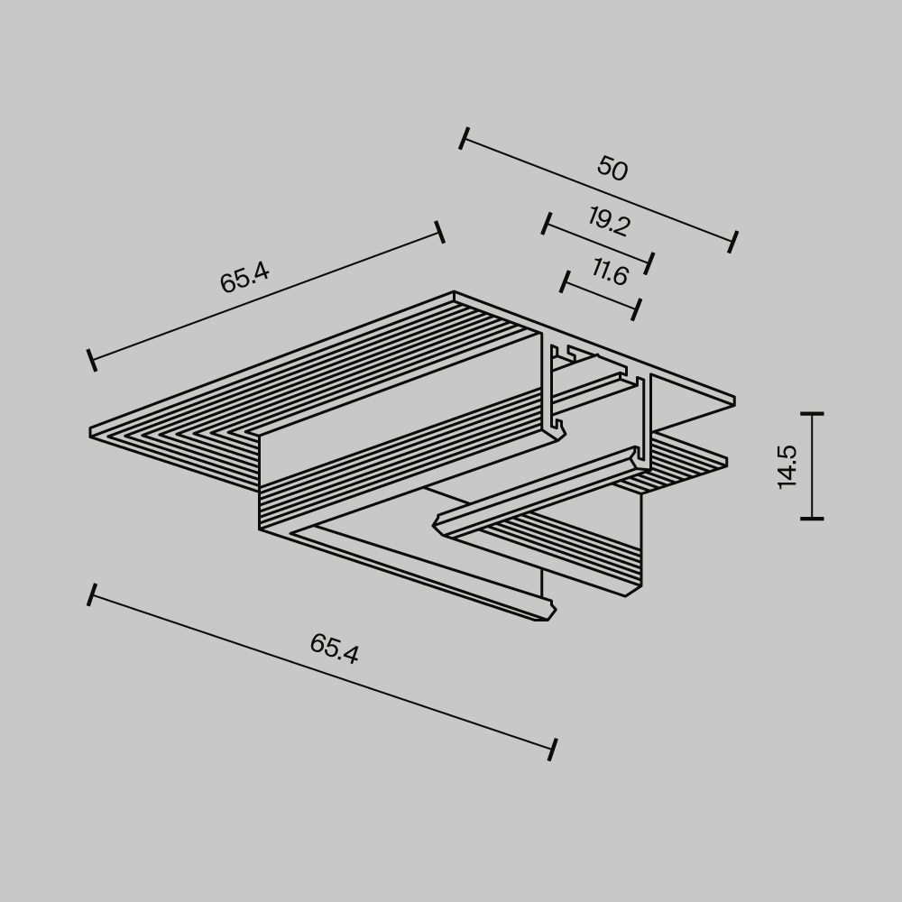 Угол-соединитель 45 Exility X встраиваемый под ГКЛ 12,5мм Maytoni TRA239CLS-42.12B в #REGION_NAME_DECLINE_PP#