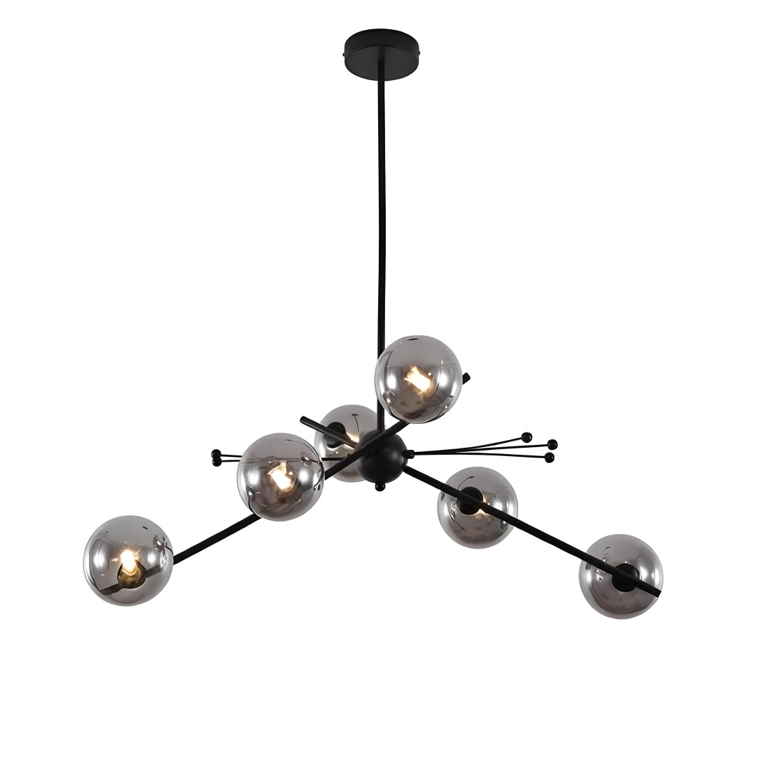 Люстра на штанге Delight Collection 9303P-6 black/smoky в Санкт-Петербурге