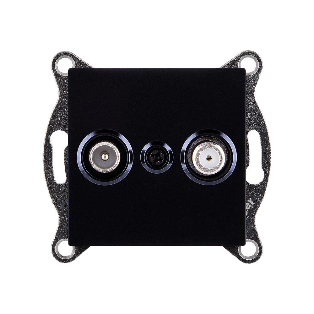 Розетка двойная TV (мама) + спутниковая SAT, черный Kollinger REA-035BK для Aspekt, Eleganz, Reflex в #REGION_NAME_DECLINE_PP#