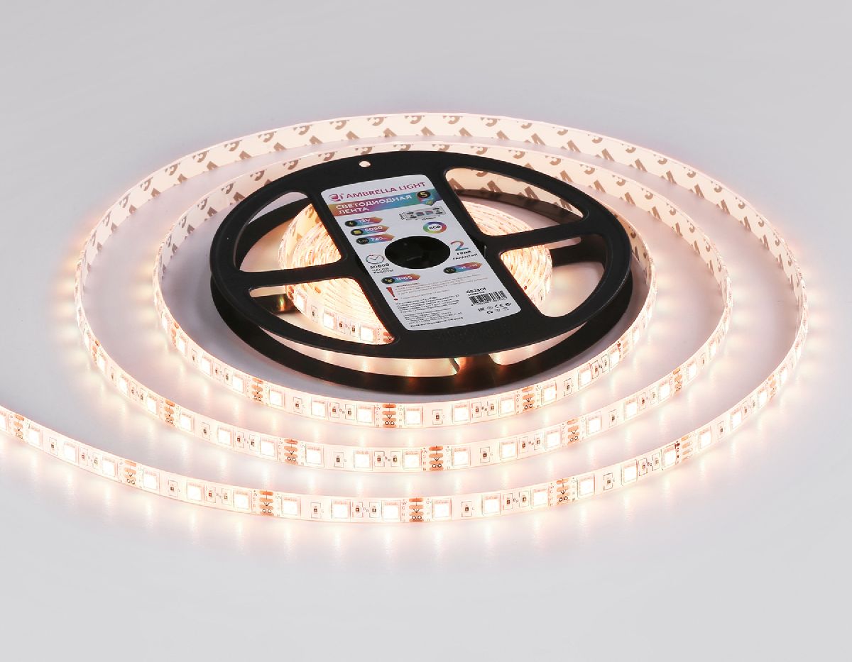 Светодиодная лента Ambrella Light LED Strip 12В 5050 14,4Вт/м RGB 5м IP65 GS2302 в Санкт-Петербурге