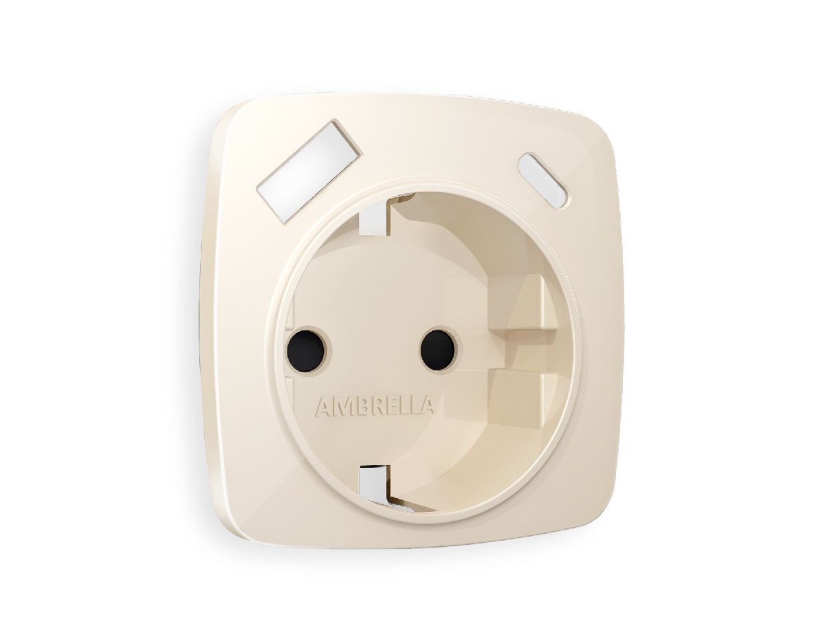Лицевая панель для розетки с/з со шторками 2USB A+C Ambrella Volt Omega OP3100 в Санкт-Петербурге