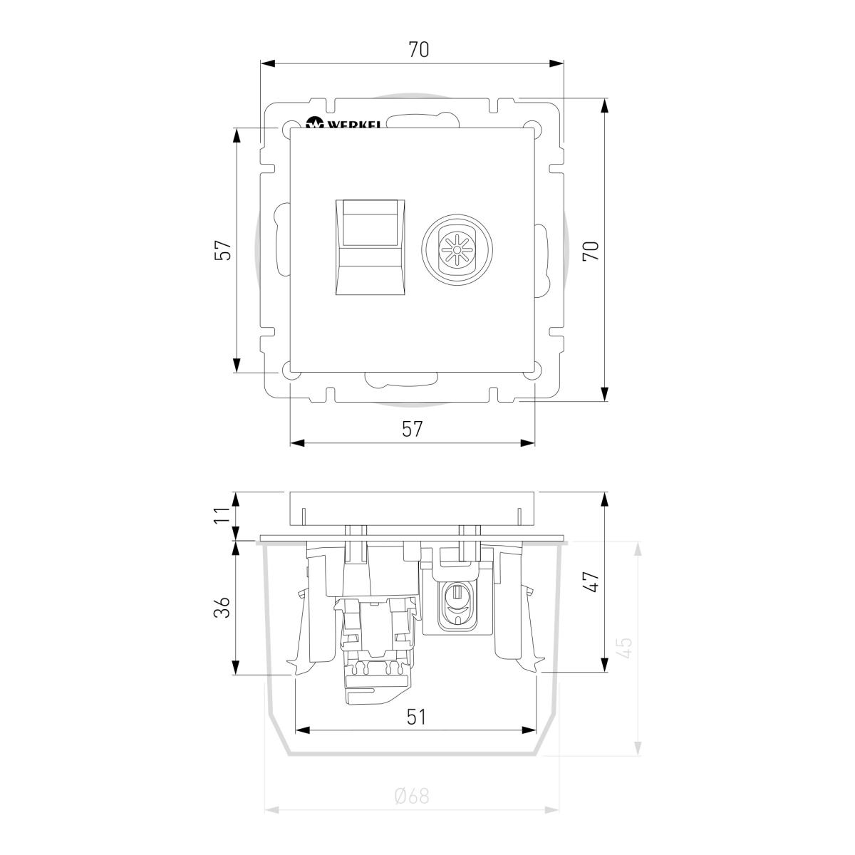 Розетка ТВ+Ethernet Werkel 4690389174476 W1181303 в Санкт-Петербурге