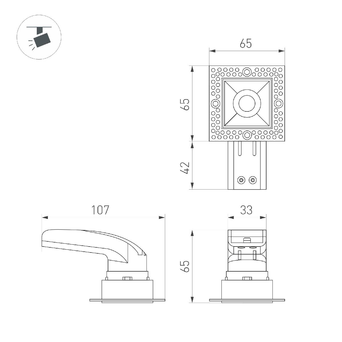 Встраиваемый светильник Arlight MS-RIALTO-TRIMLESS-S40x40-9W Day4000 044687 в Санкт-Петербурге