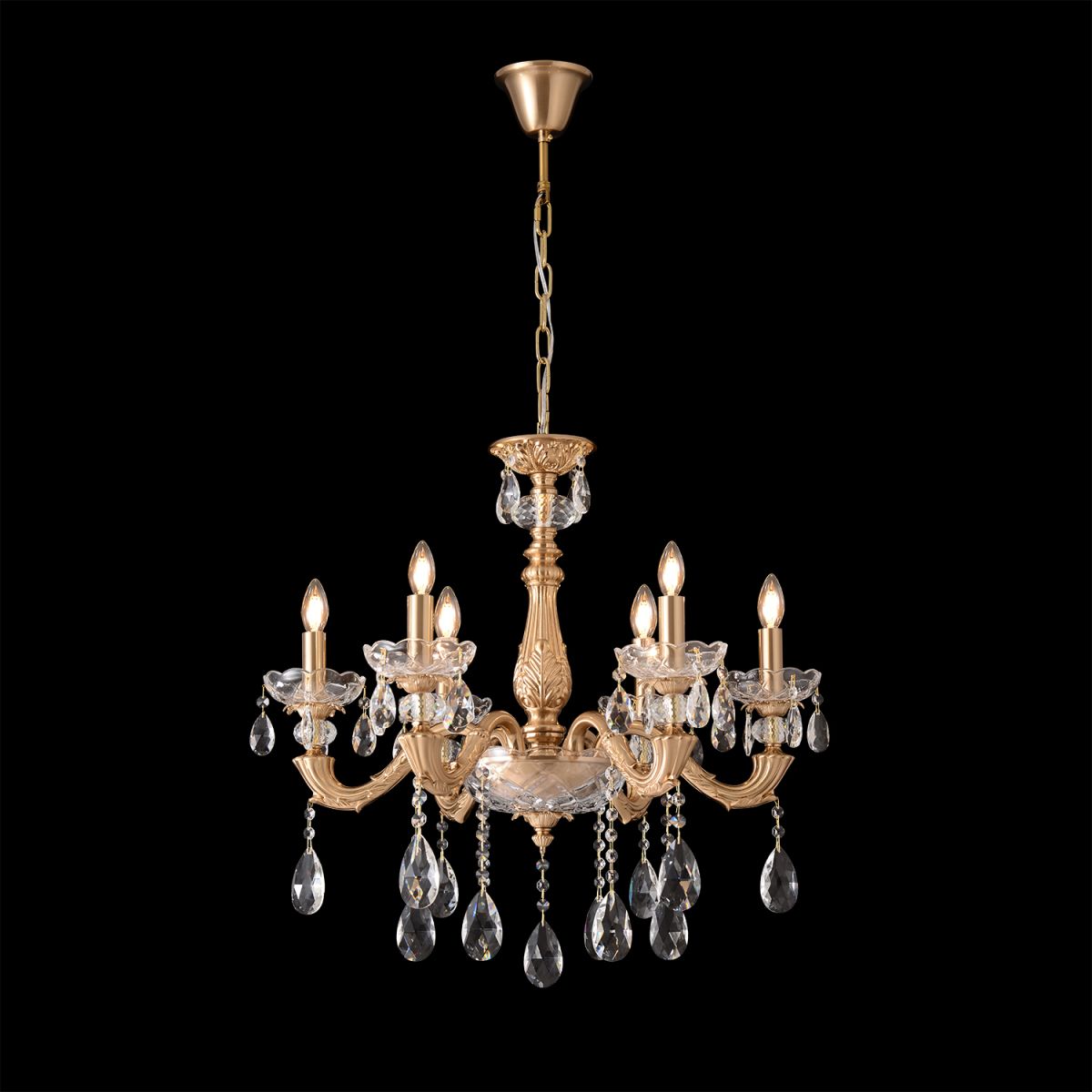 Подвесная люстра под натяжной потолок Crystal Lux ELIZABETH SP6 BRASS в Санкт-Петербурге