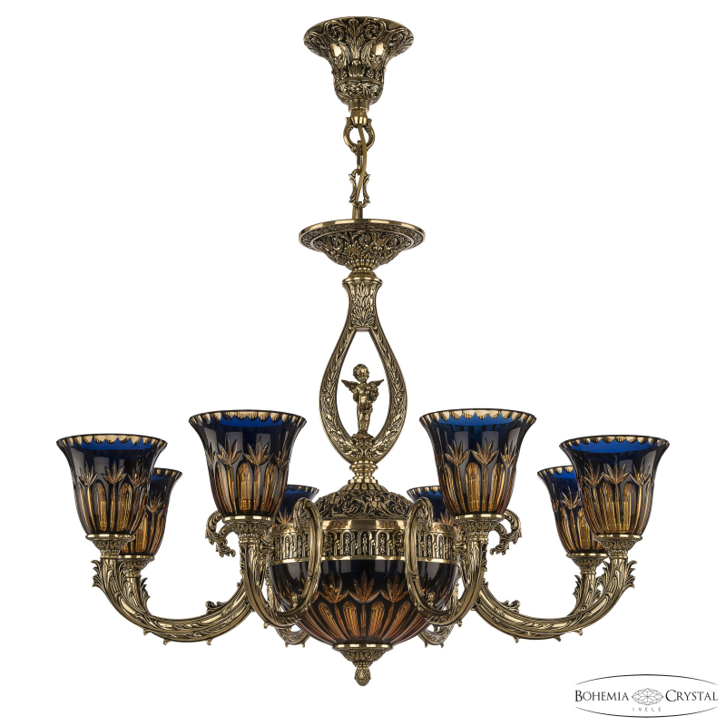 Подвесная люстра Bohemia Ivele Crystal Florence 71409P/8/210 GB P2 U Amber-Blue/H-1I FA10S в Санкт-Петербурге