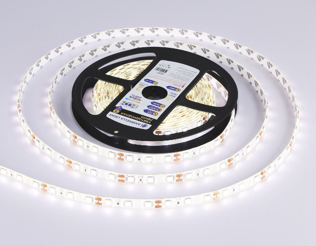 Светодиодная лента Ambrella Light LED Strip 12В 5050 14,4Вт/м 4500K 5м IP65 GS2102 в Санкт-Петербурге