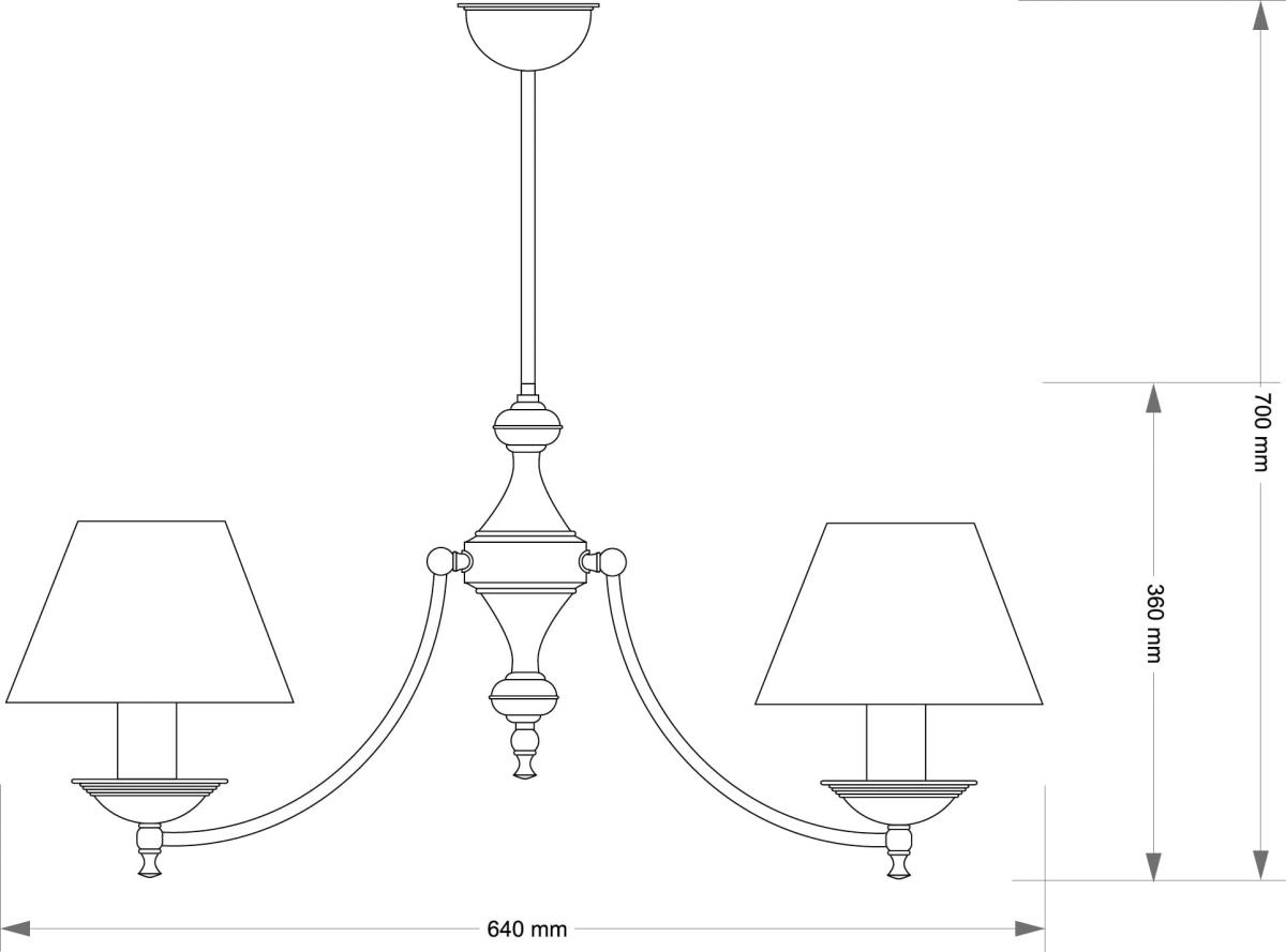 Люстра на штанге Kutek San Marino Lampshade SAN-ZW-2(P/A)CR в #REGION_NAME_DECLINE_PP#