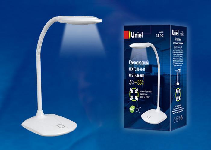 Настольная белая лампа (UL-00002116) Uniel TLD-543 White/LED/350Lm/3000-4500K в Санкт-Петербурге