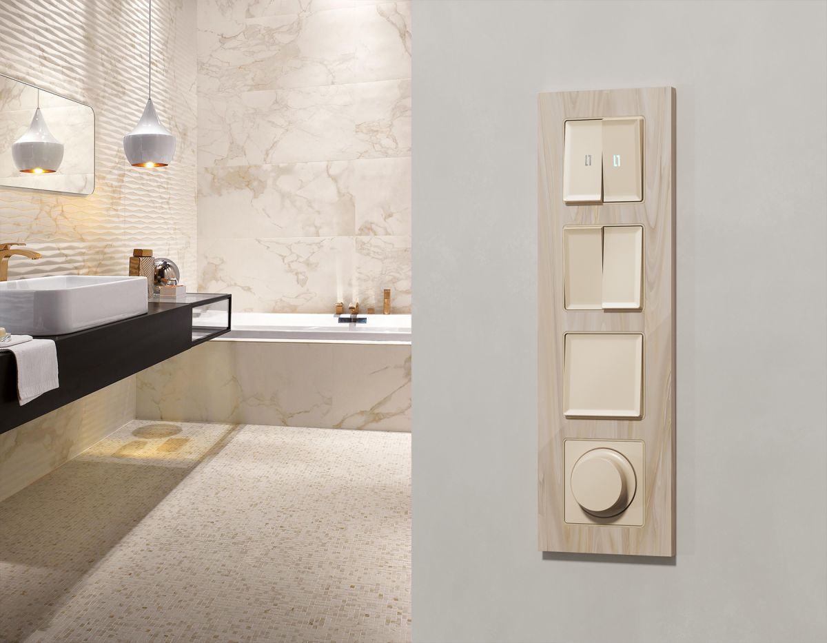 Комплект механизма 2-клавишного перекрестного выключателя 10A-250V Alfa Бежевый матовый Quant Ambrella Volt MA323030 (AP3230, VM125) в #REGION_NAME_DECLINE_PP#