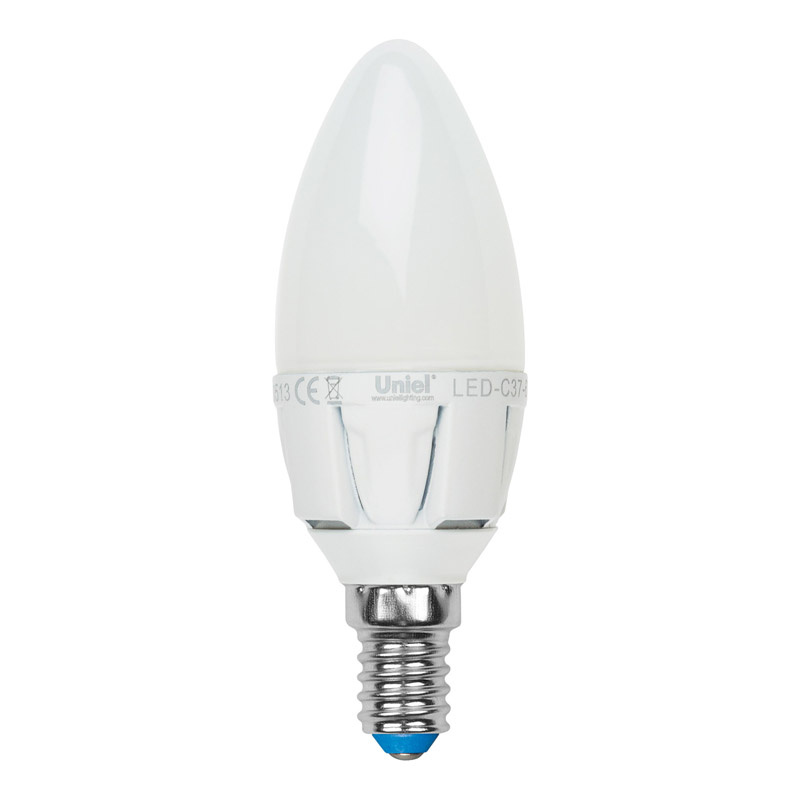 Лампа светодиодная (07889) Uniel E14 6W 4500K матовая LED-C37-6W/NW/E14/FR ALP01WH в Санкт-Петербурге