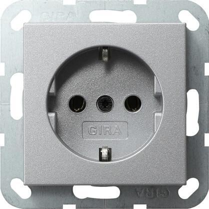 Розетка Gira System 55 Schuko с/з 16A 250V безвинтовой зажим алюминий 018826 в Санкт-Петербурге