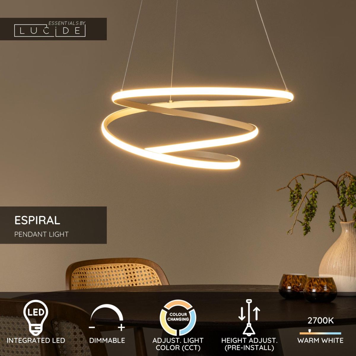 Подвесной светильник Lucide Espiral 78403/40/41 в Санкт-Петербурге