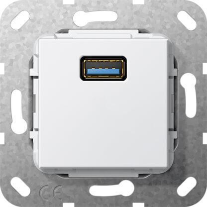 Розетка USB 3.0 A Gira System 55 чисто-белый глянцевый 568203 в Санкт-Петербурге