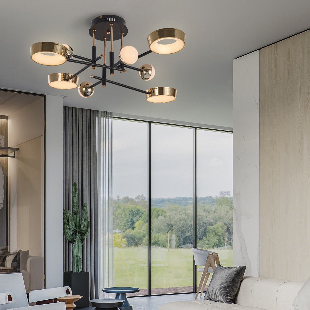 Потолочный светильник Arte Milano Ferrara 273299/8 BK/GD в #REGION_NAME_DECLINE_PP#