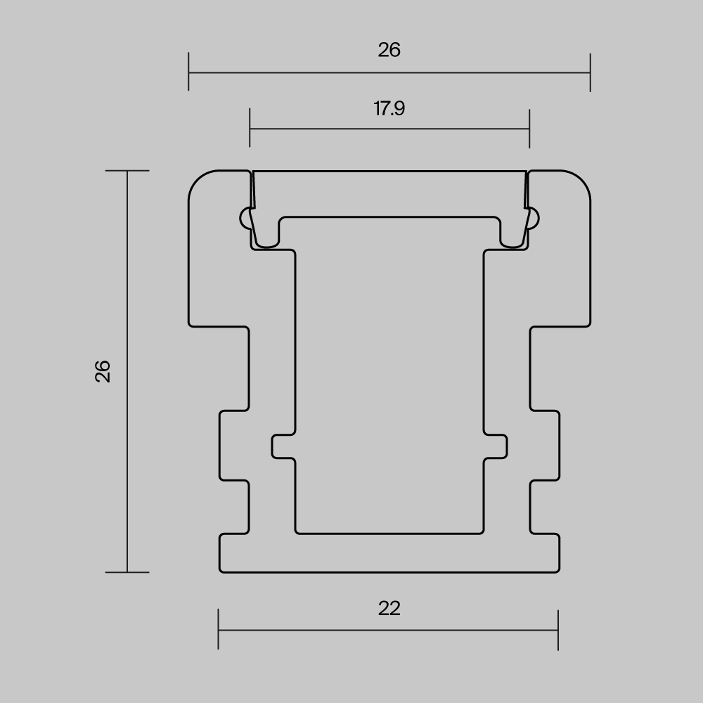 Алюминиевый профиль встраиваемый в пол 26x26 Maytoni Led Strip ALM-2626-S-2M 636016 в Санкт-Петербурге