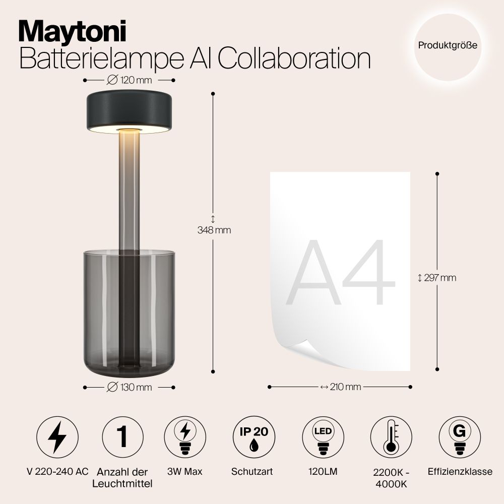 Аккумуляторная настольная лампа Maytoni AI Collaboration MOD229TL-L3B3K3 в Санкт-Петербурге