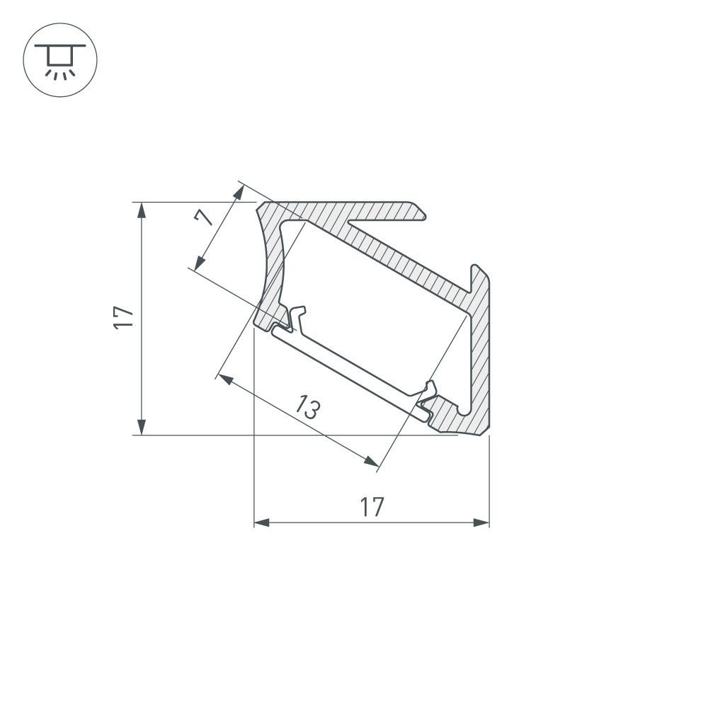 Алюминиевый профиль Arlight ALM-V60-2020 ANOD Black 026694(1) в Санкт-Петербурге