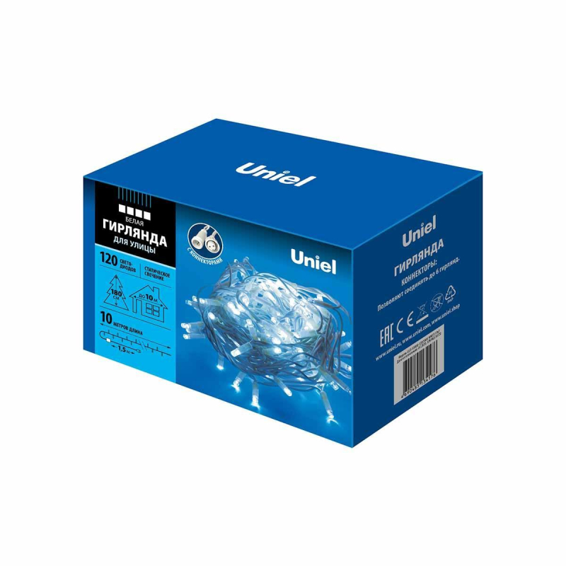 Уличная светодиодная гирлянда (UL-00007204) Uniel  220V белый ULD-S1000-120/SWK White IP67 в Санкт-Петербурге