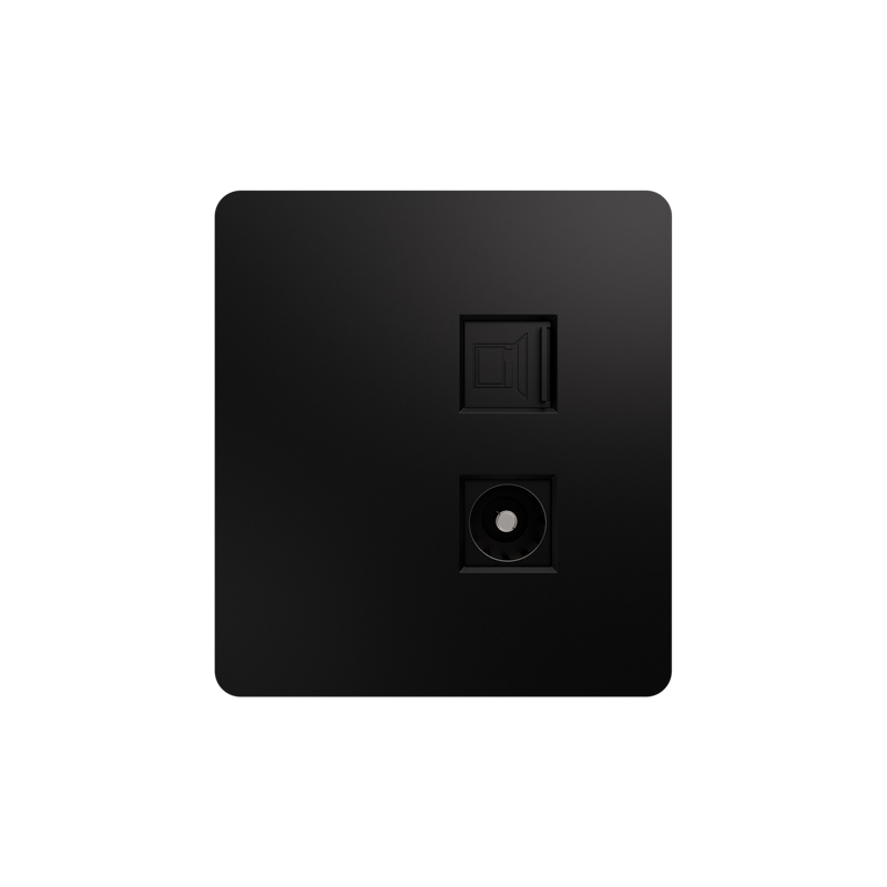 Розетка ROUND компьютерная RJ45 кат6 + TV с/у оникс KRANZ KR-78-0722-3 в #REGION_NAME_DECLINE_PP#
