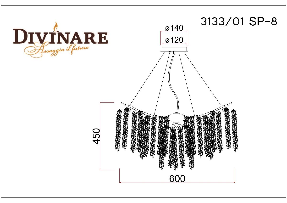 Подвесная люстра Divinare Salice 3133/01 SP-8 в Санкт-Петербурге