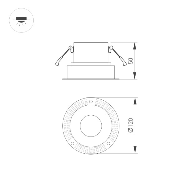 Корпус встраиваемого светильника Arlight Plurio-Base-Built-Trimless-R120 031705 в Санкт-Петербурге