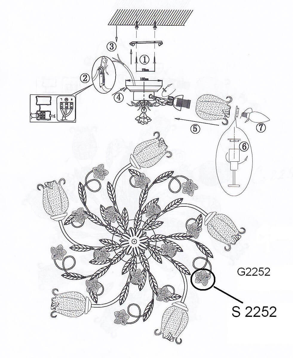 Потолочная люстра Odeon Light Ameli 2252/5C в Санкт-Петербурге