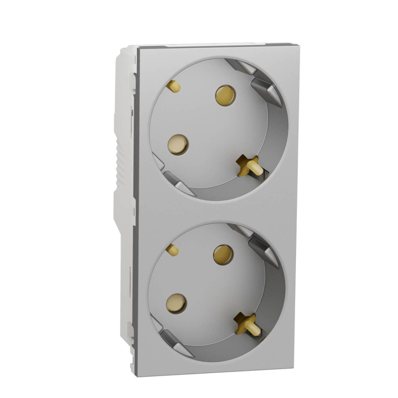 Розетка двойная Schneider Electric Unica New Modular с/з со шторками NU306730A в #REGION_NAME_DECLINE_PP#